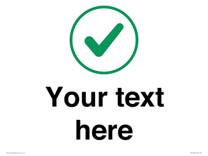 Custom plain background, green tick in circle sign